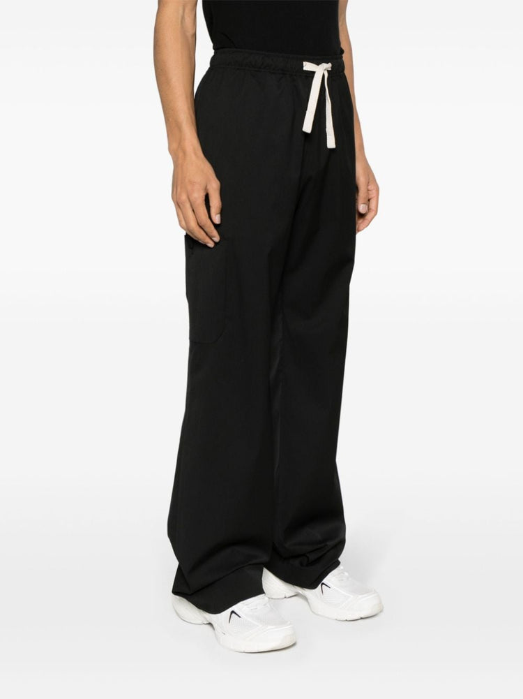 drawstring-waist wide-leg trousers