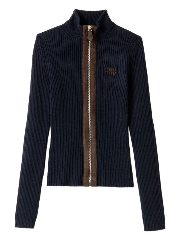MAGLIERIA CASHMERE RIBS+PELLE F.12