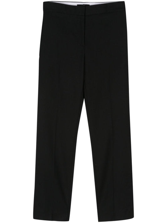 tapered twill wool trousers