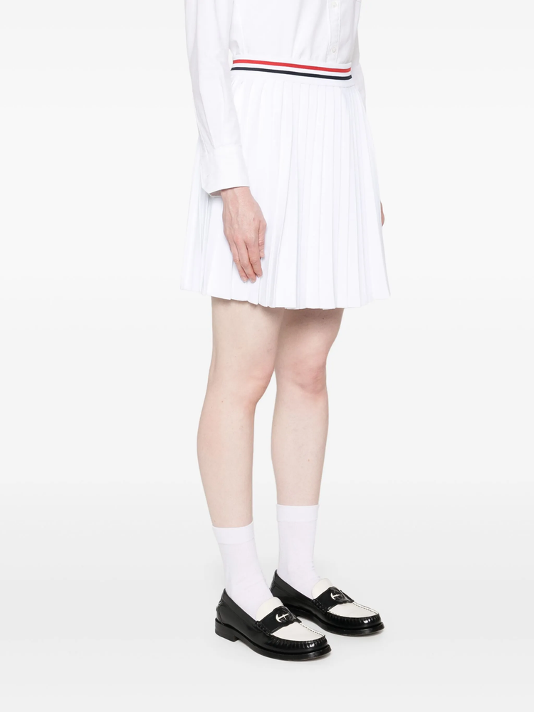 RWB-stripe pleated miniskirt