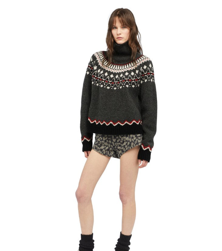 SWEET WINTER TURTLENECK CAMEL/MULTICOLOR