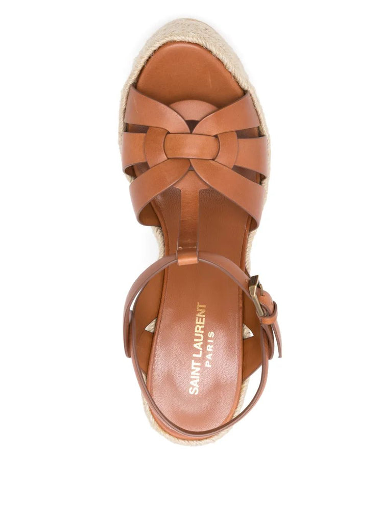 LEATHER WOMEN SHOES ESPADRILLES WEDGE RUBBER SOLE