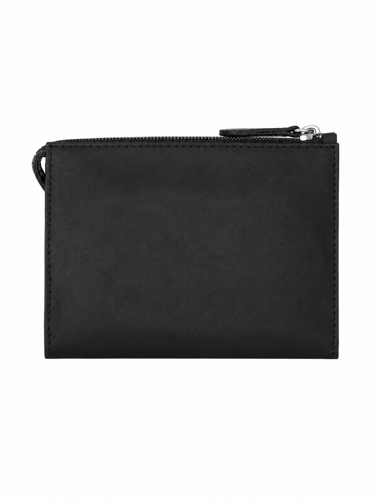 minimal leather make-up bag