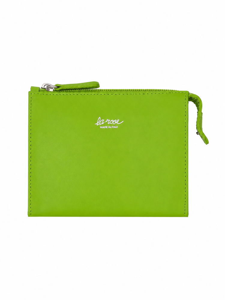 minimal leather make-up bag