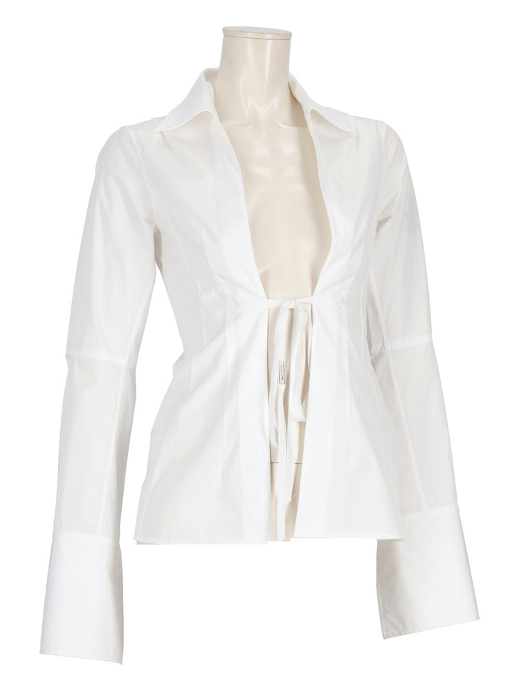 Linsey open front poplin shirt