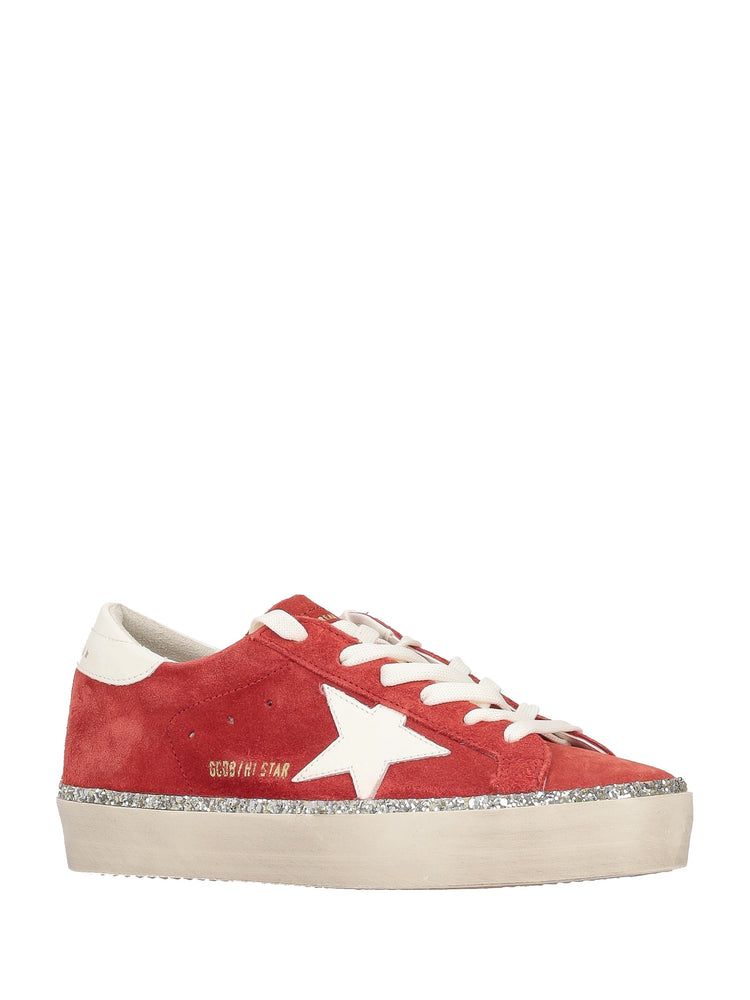 HI STAR SUEDE UPPER LEATHER STAR AND HEEL WITH GLITTER FOXING