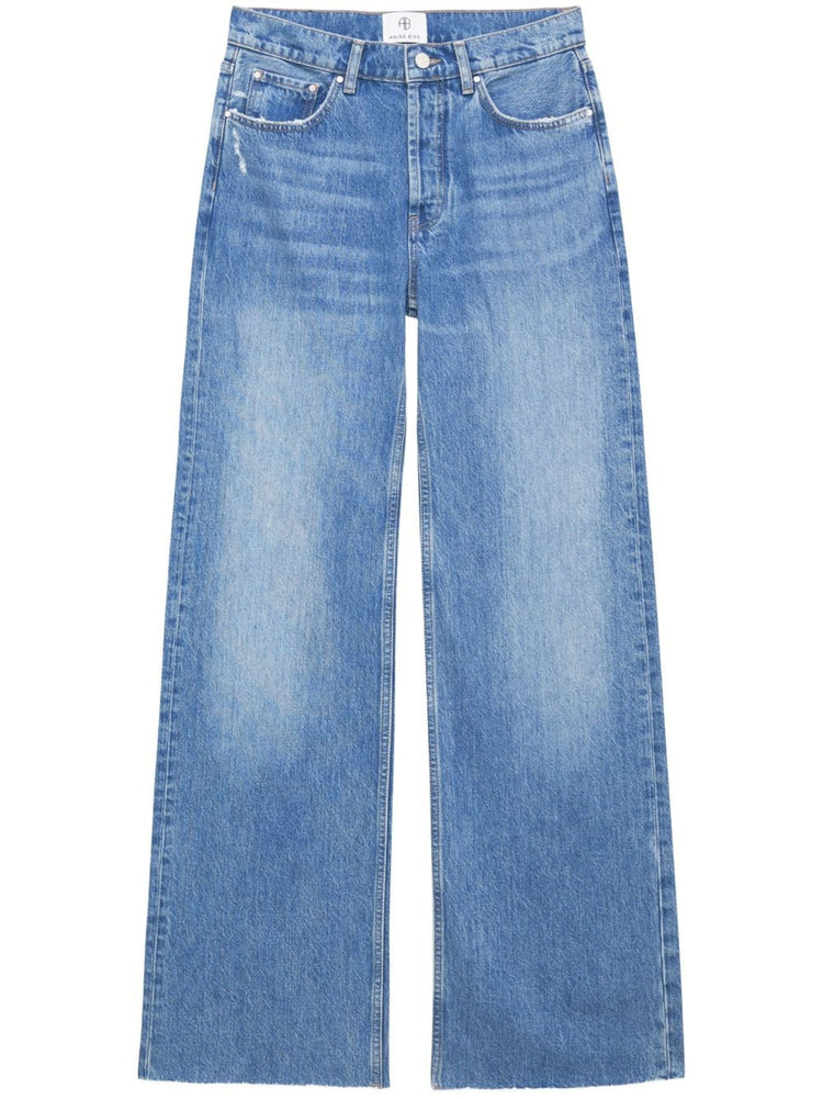 Hugh logo-patch wide-leg jeans