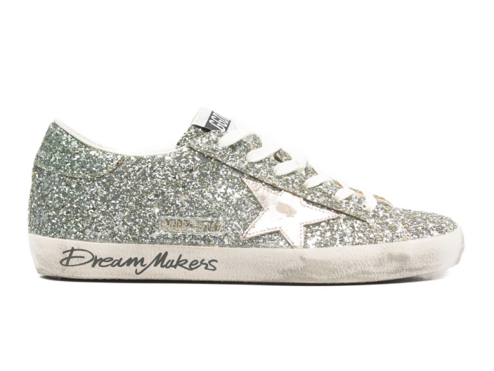 SUPER STAR GLITTER UPPER TOE TONGUE AND HEEL LAMINATED STAR