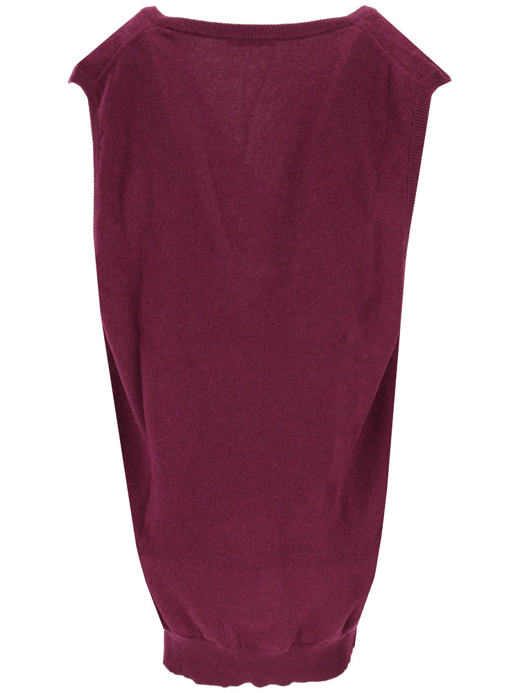 LA ROSE knitwear gilet oversize viola vino