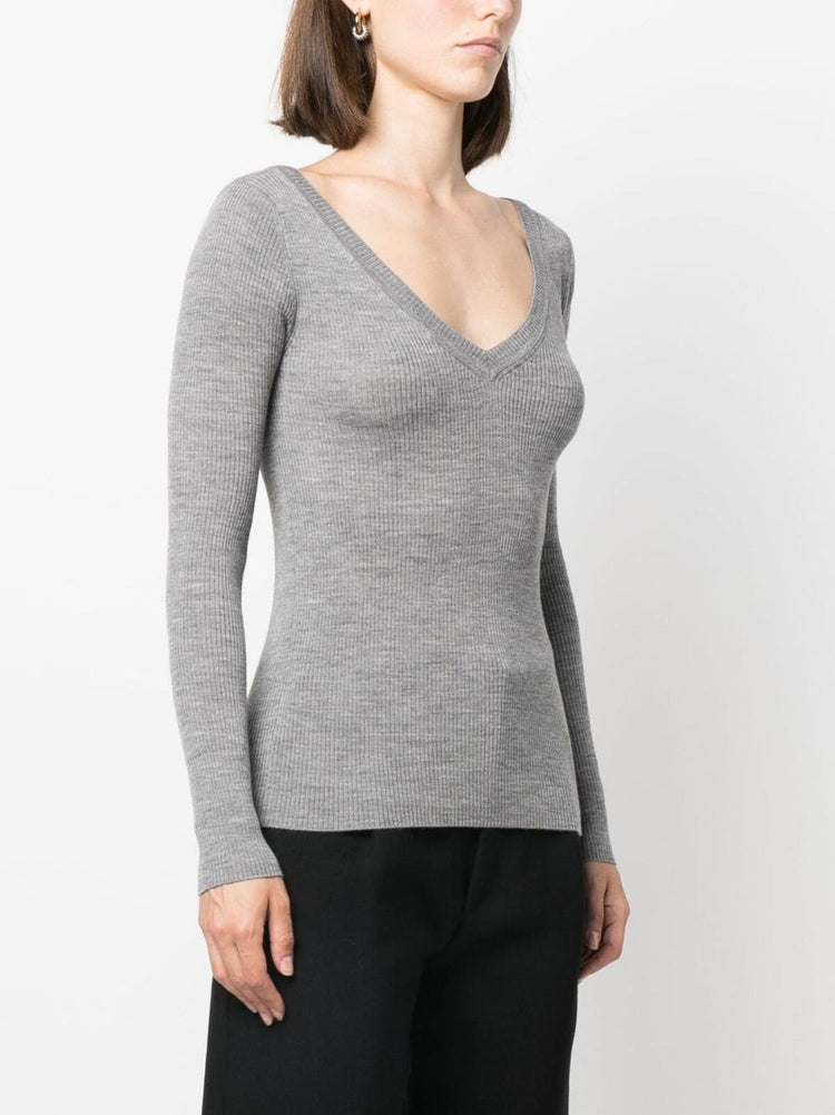 PAROSH V-neck wool sweatshirt