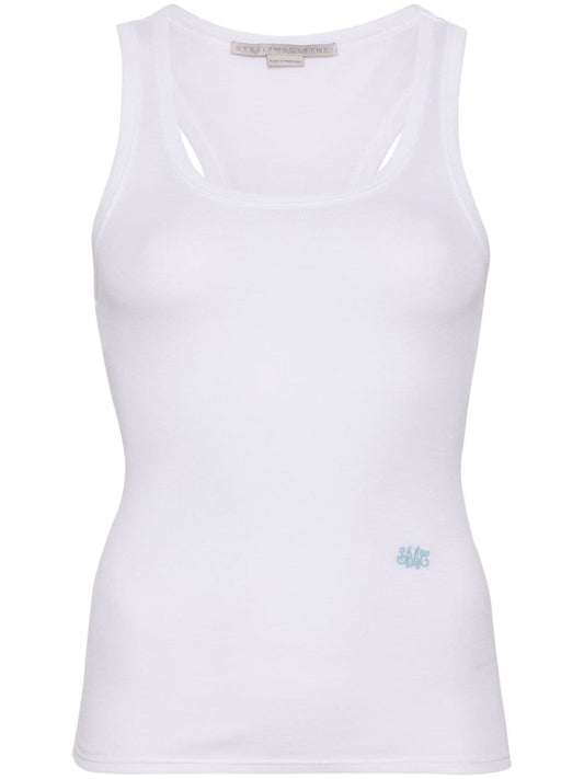 logo-embroidered tank top