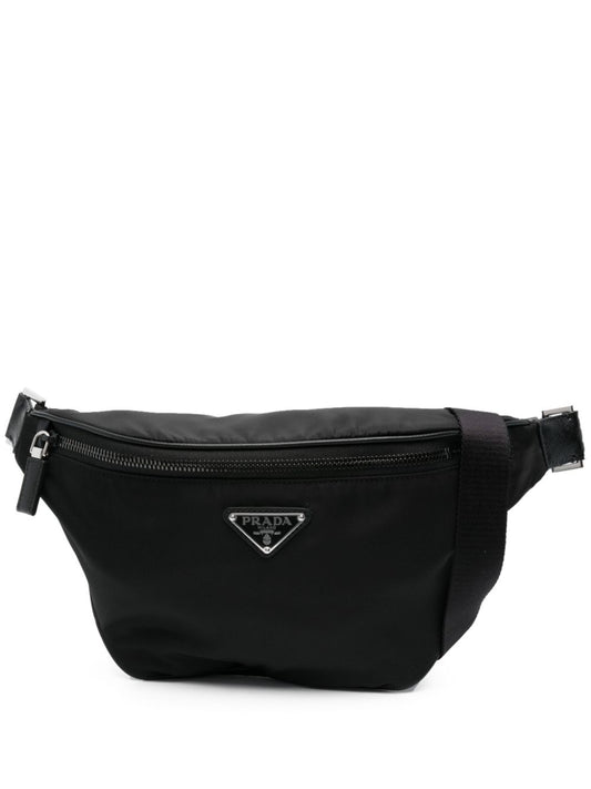 Re-Nylon enamel-logo belt bag