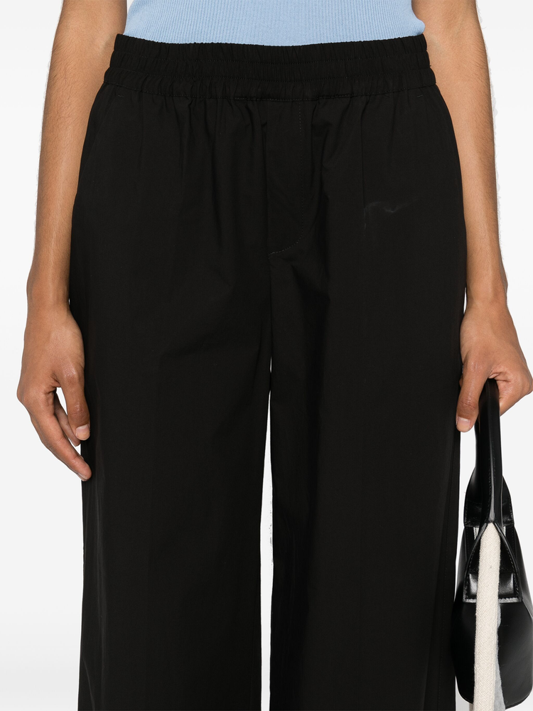 logo-embroidered straight trousers