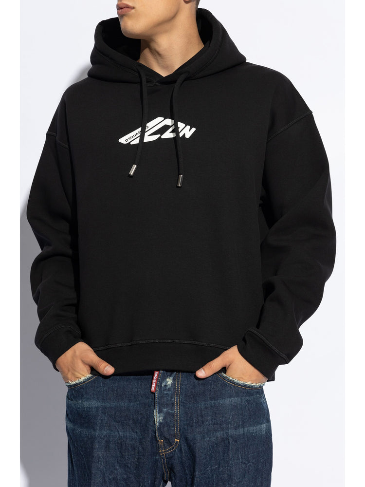 D2 logo-print hoodie