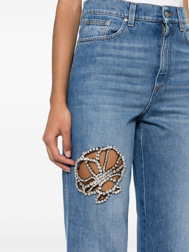 crystal-embellished jeans