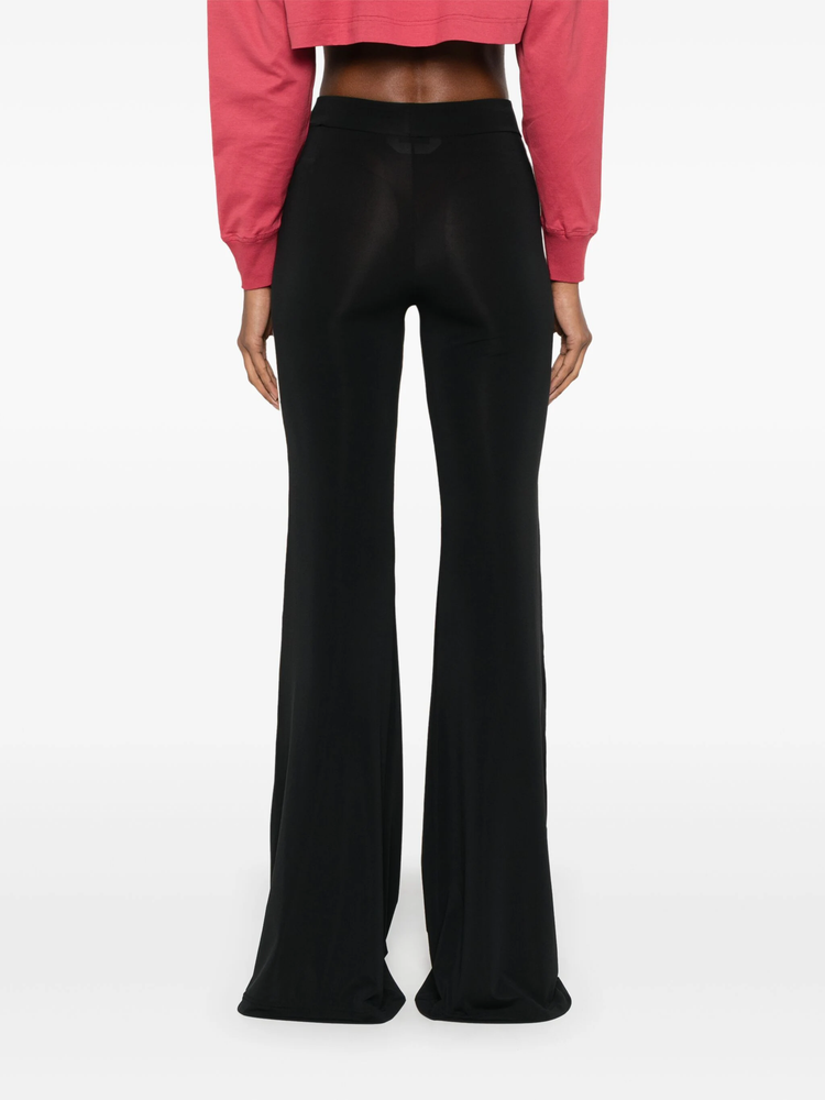 monogram-embroidered flared trousers