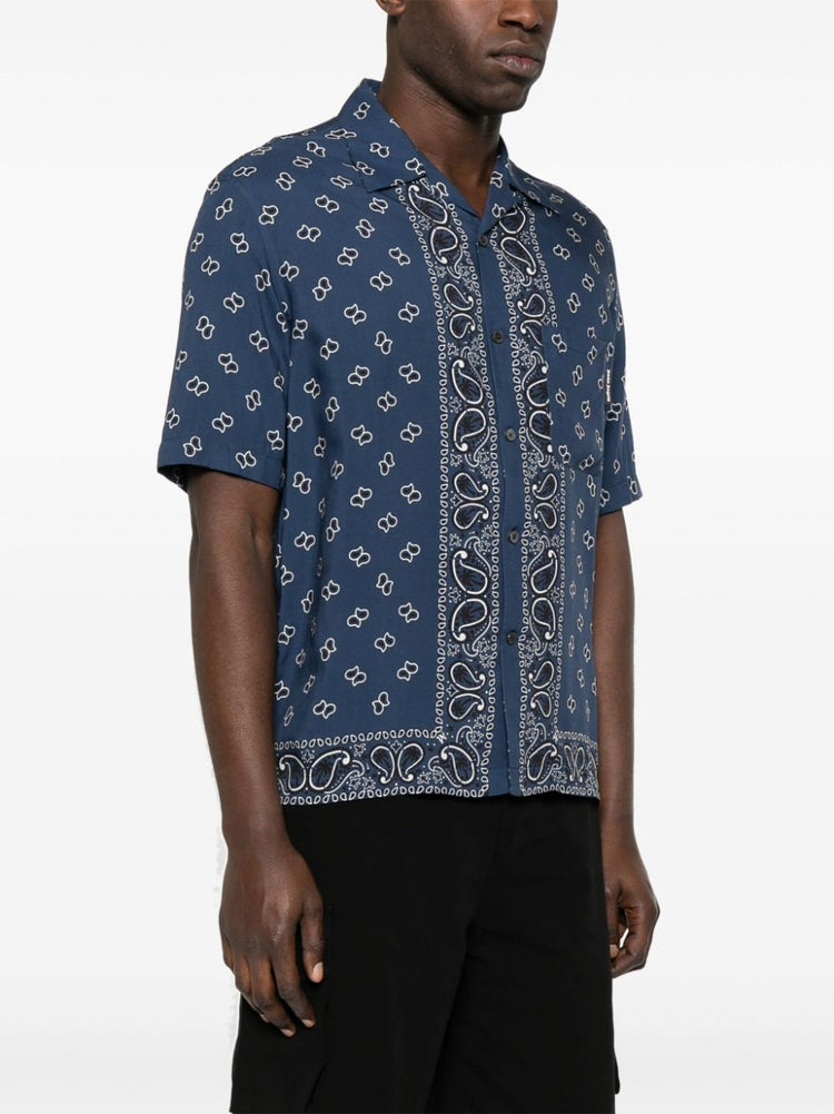 paisley-print bowling shirt