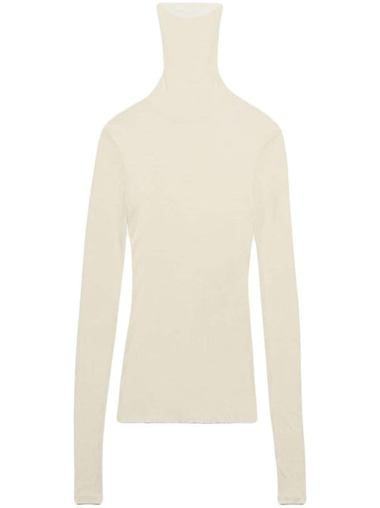 roll-neck ribbed top