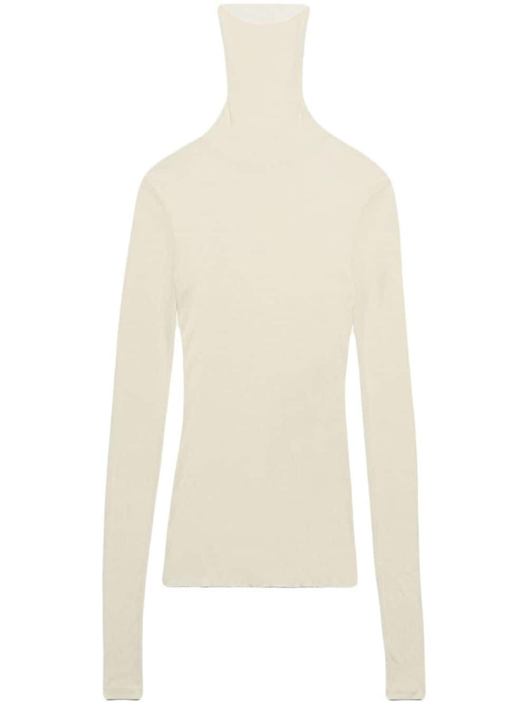 roll-neck ribbed top