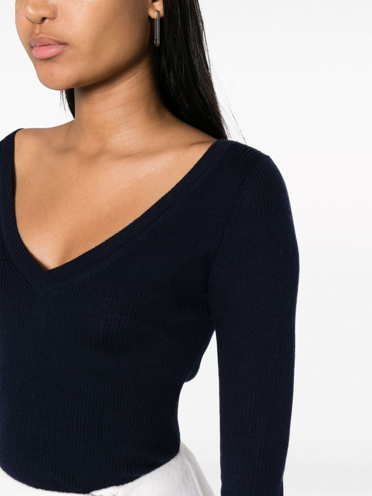 PAROSH V-neck wool sweatshirt