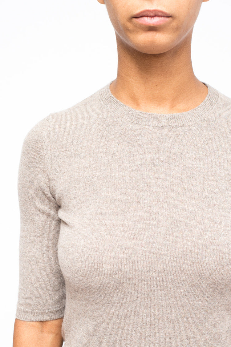 LA ROSE maglia 3/4 cashmere grigio melange