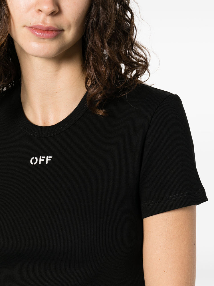 Off Stamp ribbed-knit top