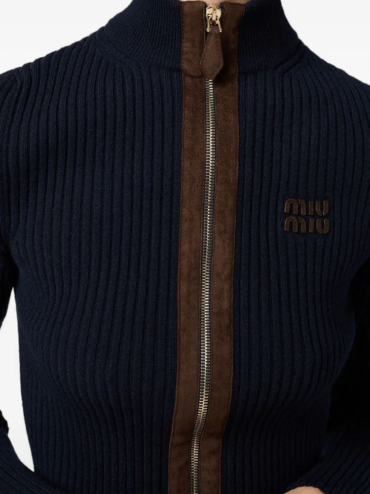 MAGLIERIA CASHMERE RIBS+PELLE F.12