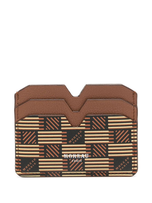 logo-stamp leather card holder