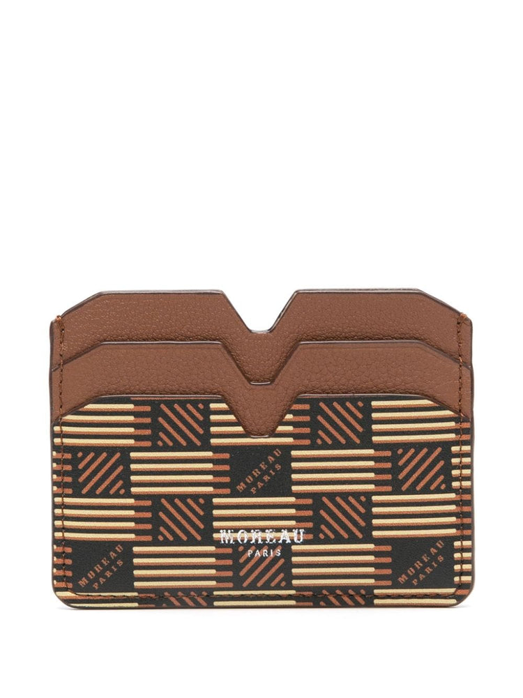 logo-stamp leather card holder