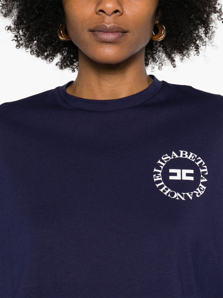 cropped logo-print T-shirt