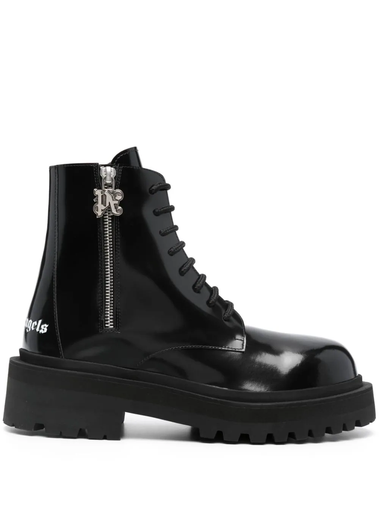PALM ANGELS logo-print lace-up boots