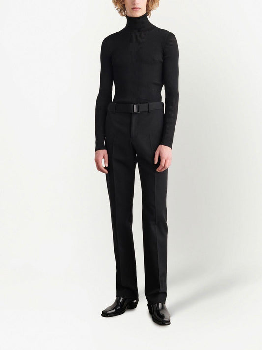 OFF-WHITE belted slim-fit trousers