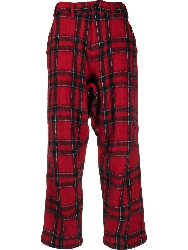 COMME DES GARÇONS check-pattern cropped trousers