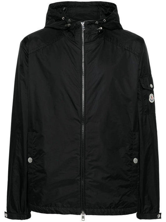 appliqué-logo hooded jacket