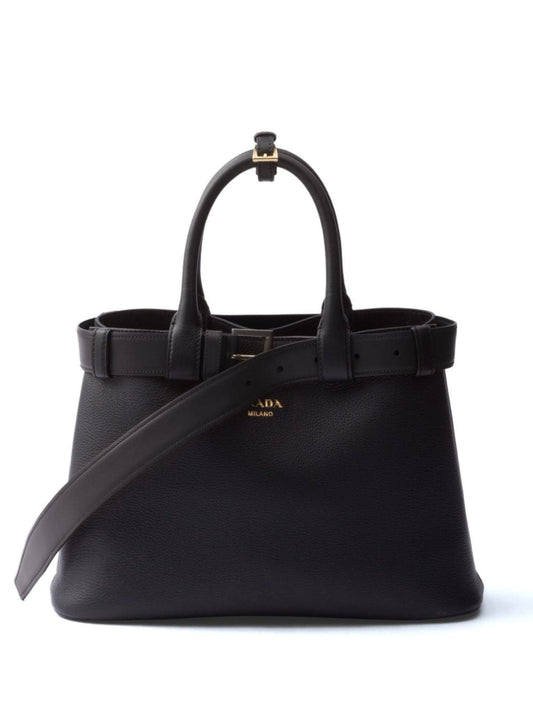 medium belted leather handbag