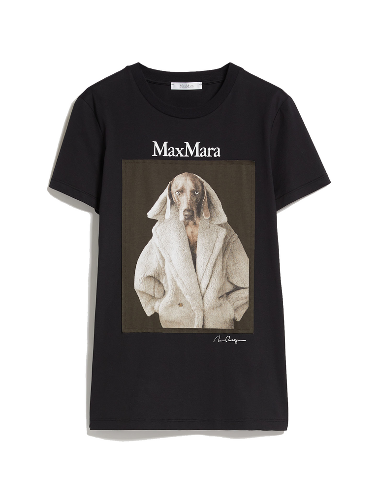 MAX MARA cotton T-shirt with Wegman print