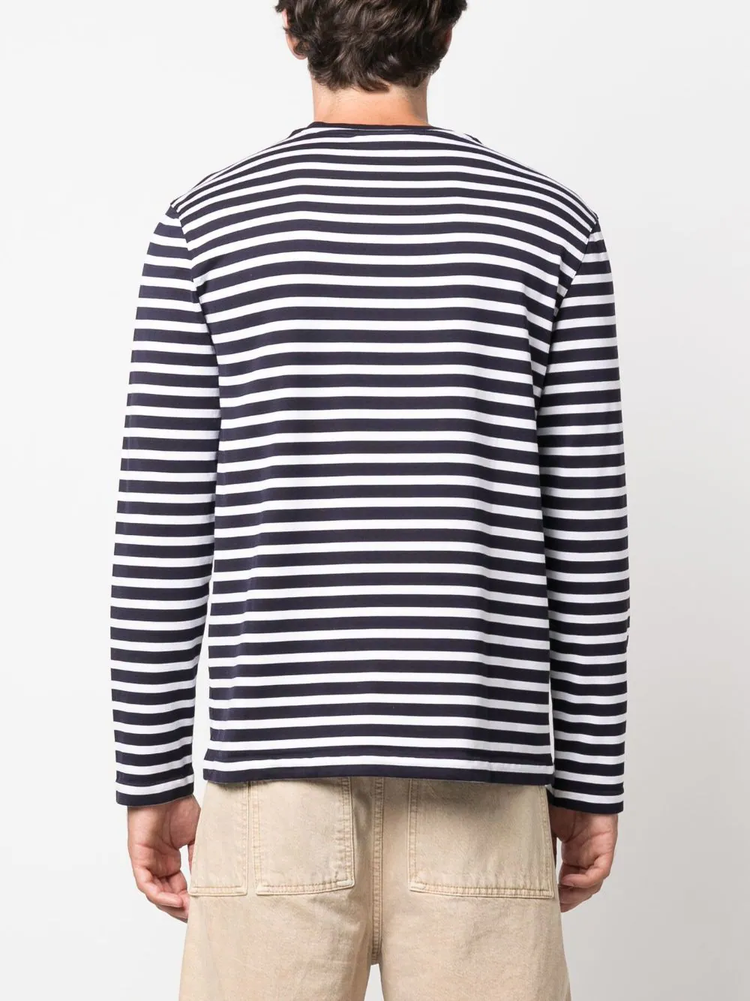 MAISON KITSUNÉ Fox-motif striped cotton T-shirt