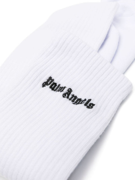 logo-embroidered calf socks