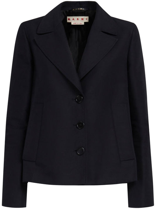 single-breasted cotton cropped blazer
