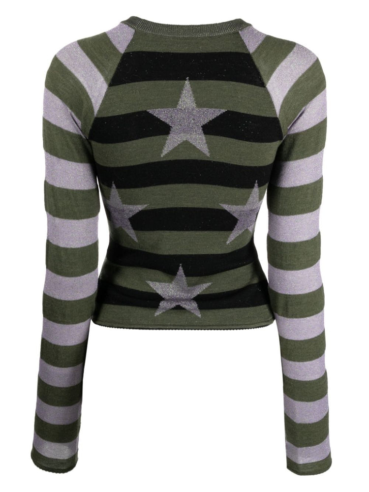 striped wool-blend jumper