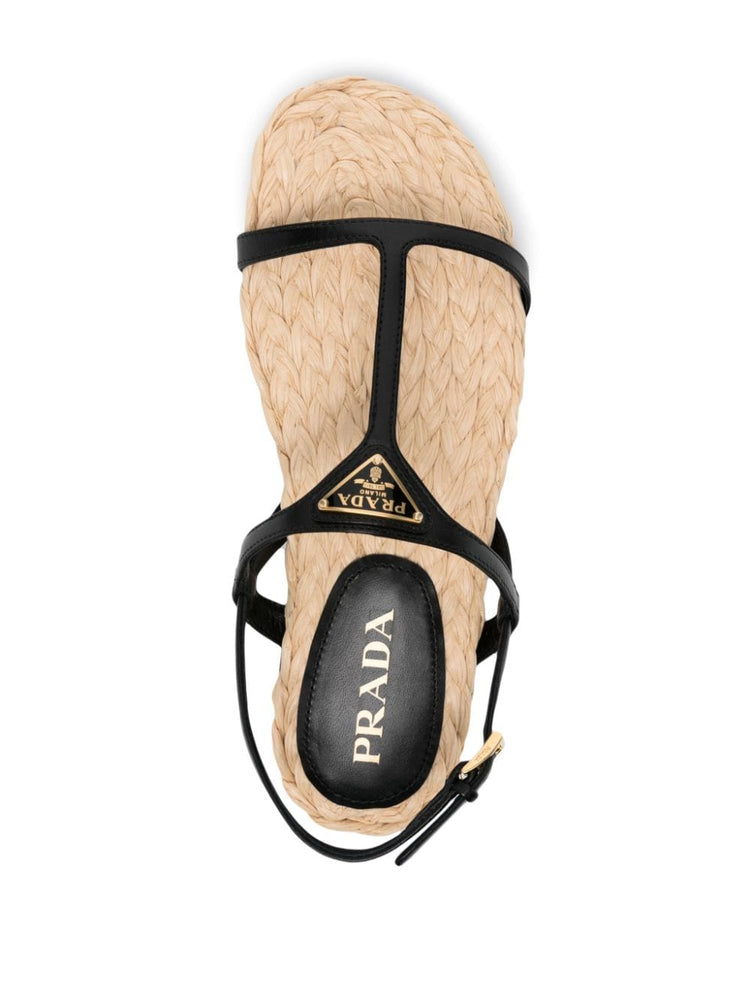 enamel triangle-logo flat sandals