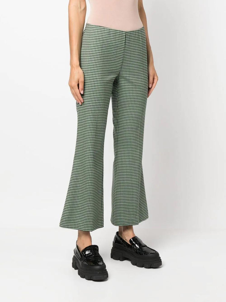 PAROSH houndstooth flared trousers