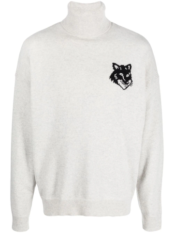 MAISON KITSUNÉ logo-intarsia wool jumper