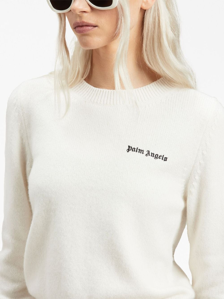 PALM ANGELS logo-embroidered crew-neck jumper