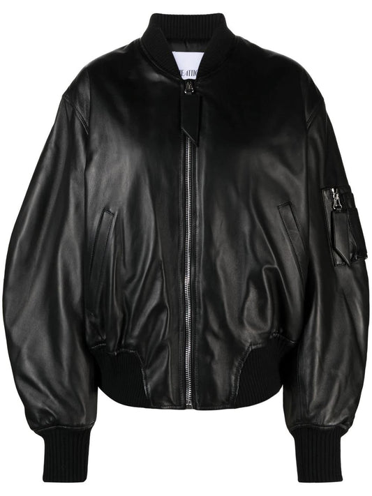 THE ATTICO Anja leather bomber jacket