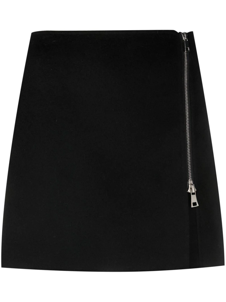 A-line side zip-fastening miniskirt