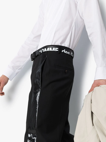 COMME DES GARCONS logo-print leather belt
