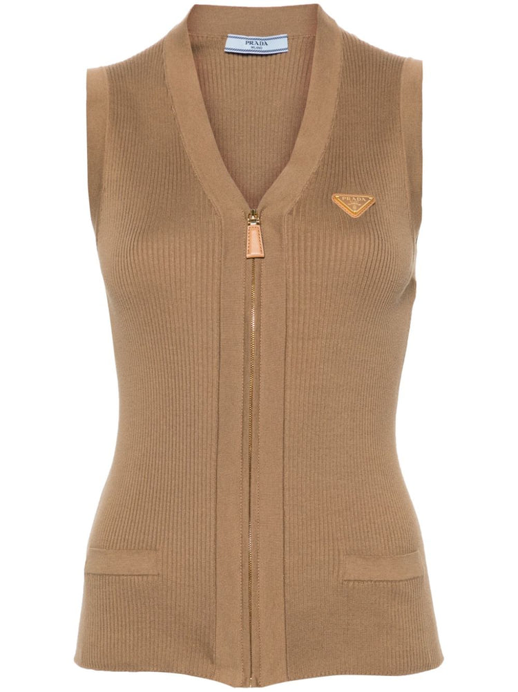 triangle-logo cotton vest