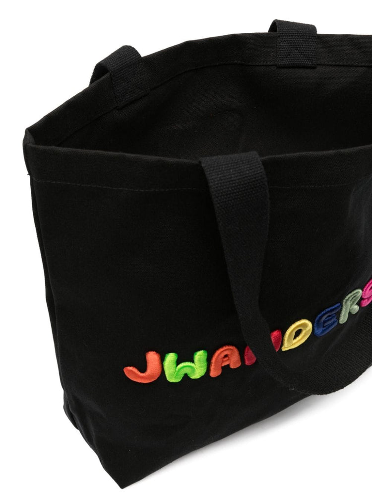 logo-embroidered cotton tote bag