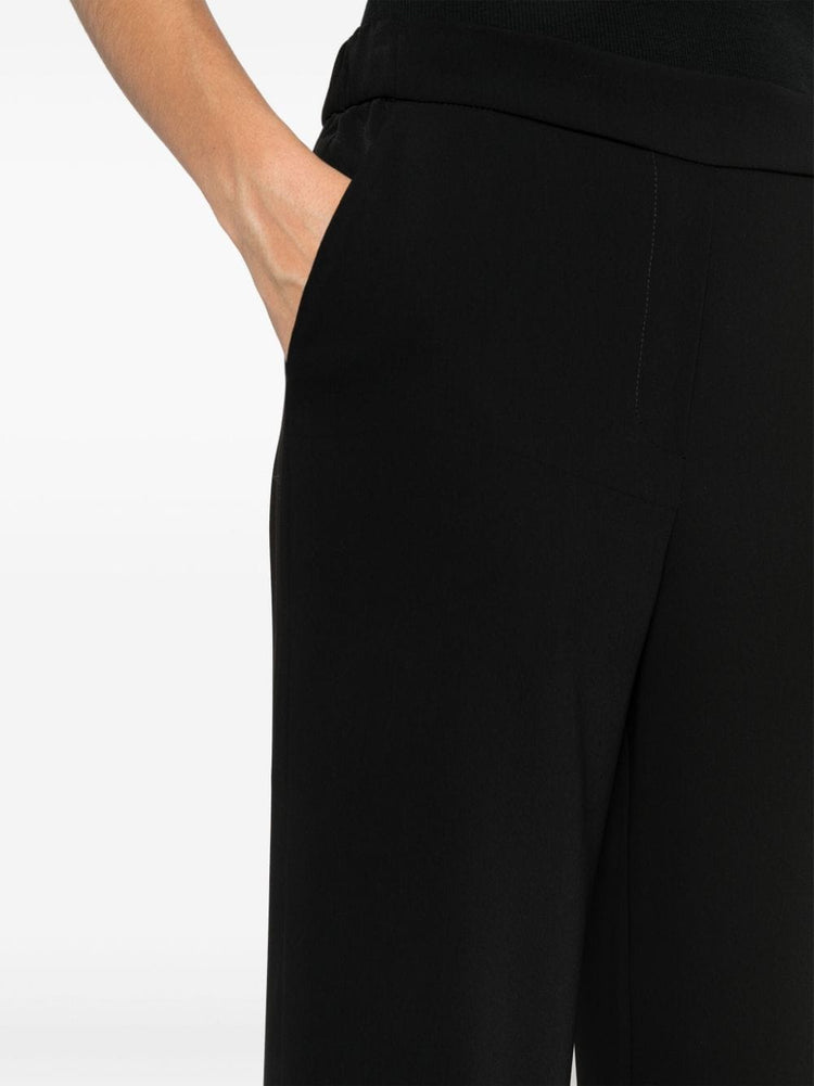 crepe-texture flared trousers